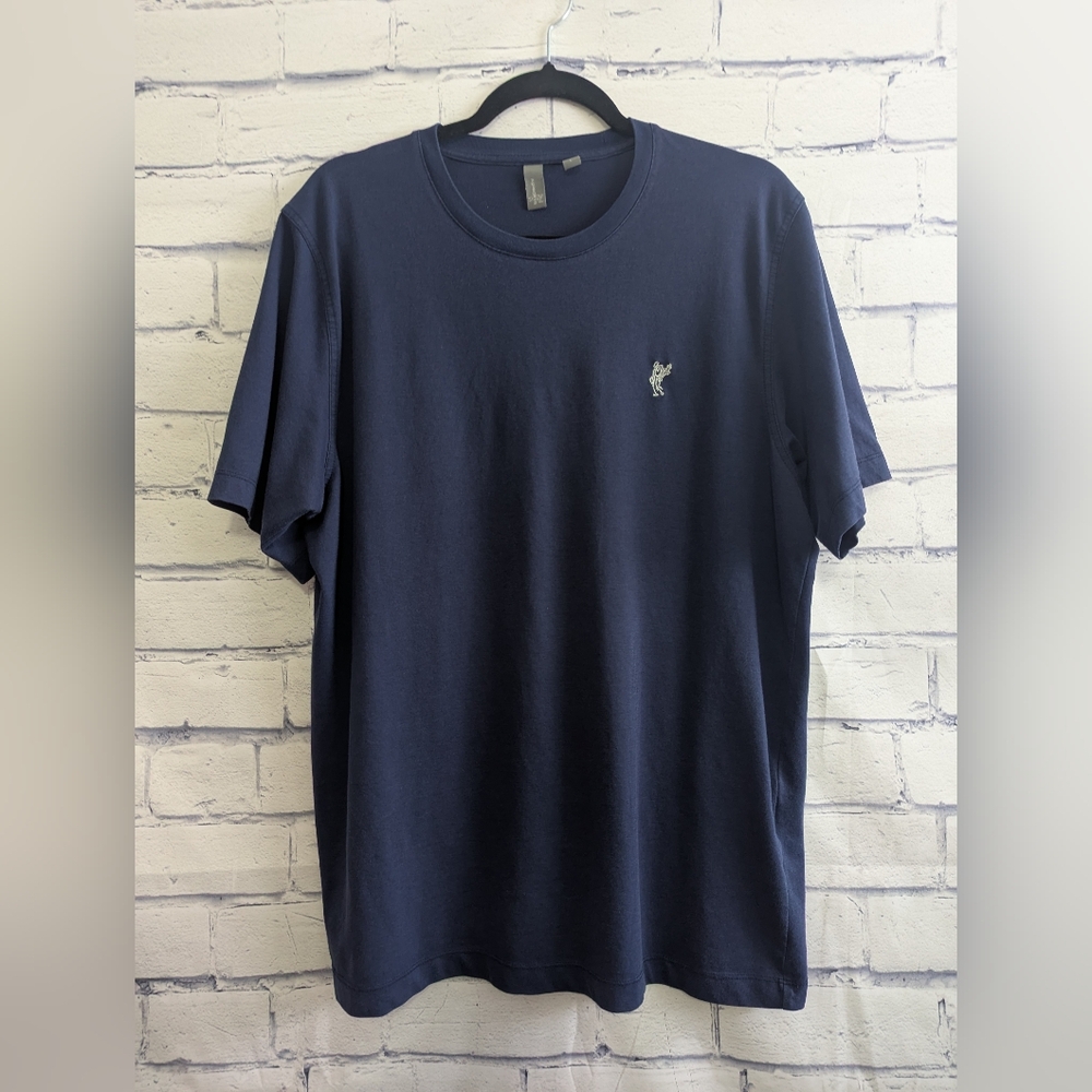 Ashworth Navy Blue Embroidered Logo Golf T Shirt Men's Size Large